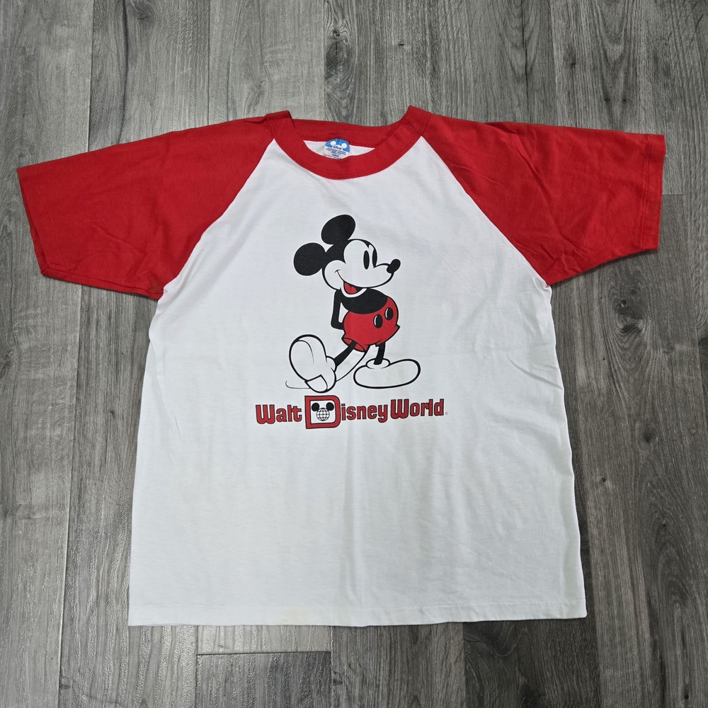 Disney World Mickey Mouse Red and White T-Shirt